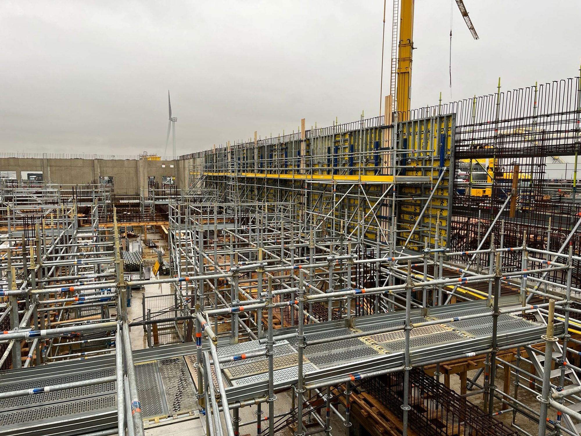 Support scaffolding on a construction site in Maasvlakte, Rotterdam